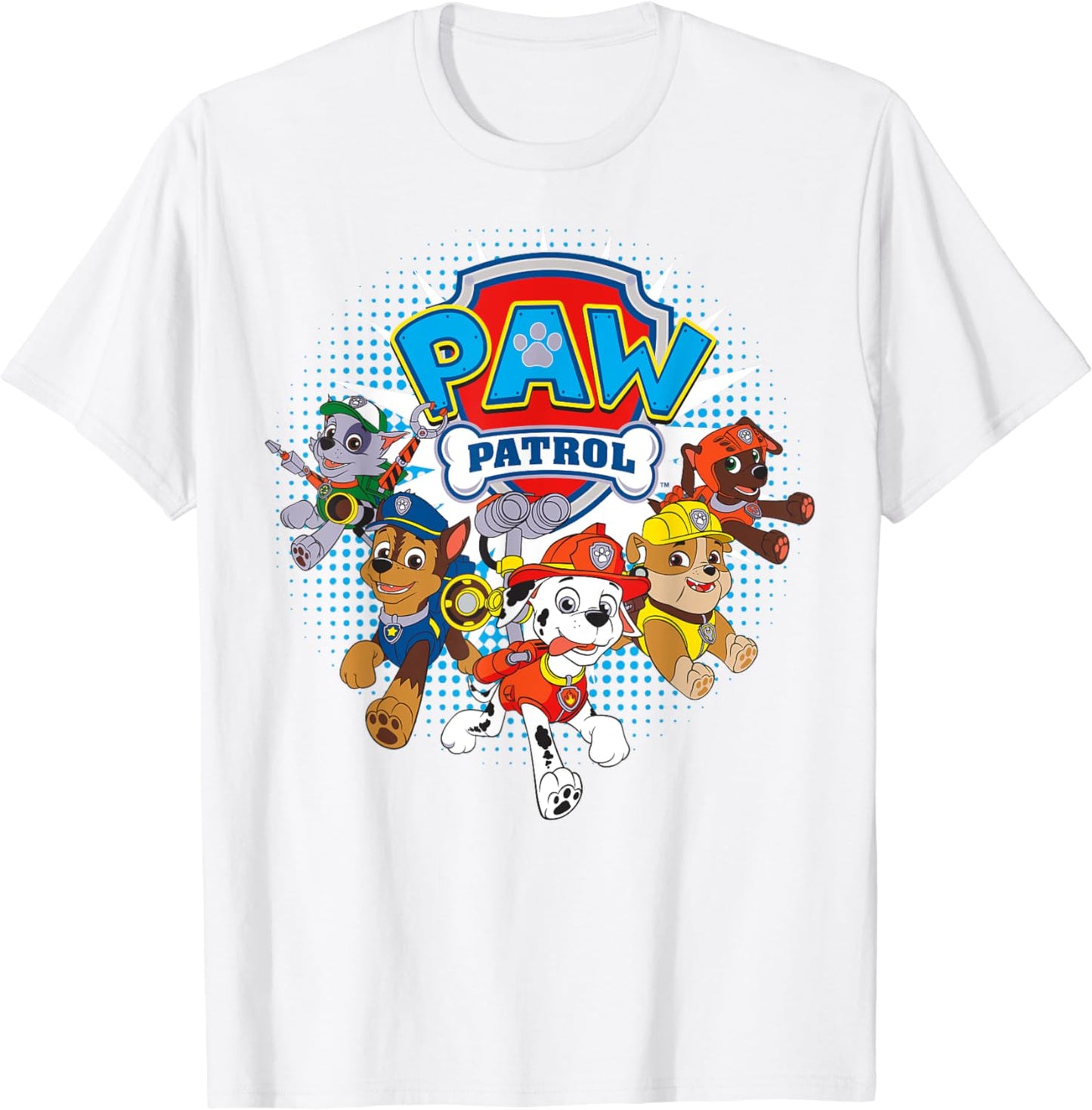 Nickelodeon Paw Patrol Print Short Sleeve T-Shirt Little Boys Size White