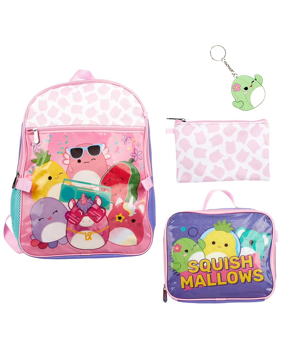 SquishMallows Girls 5 Piece Backpack Set