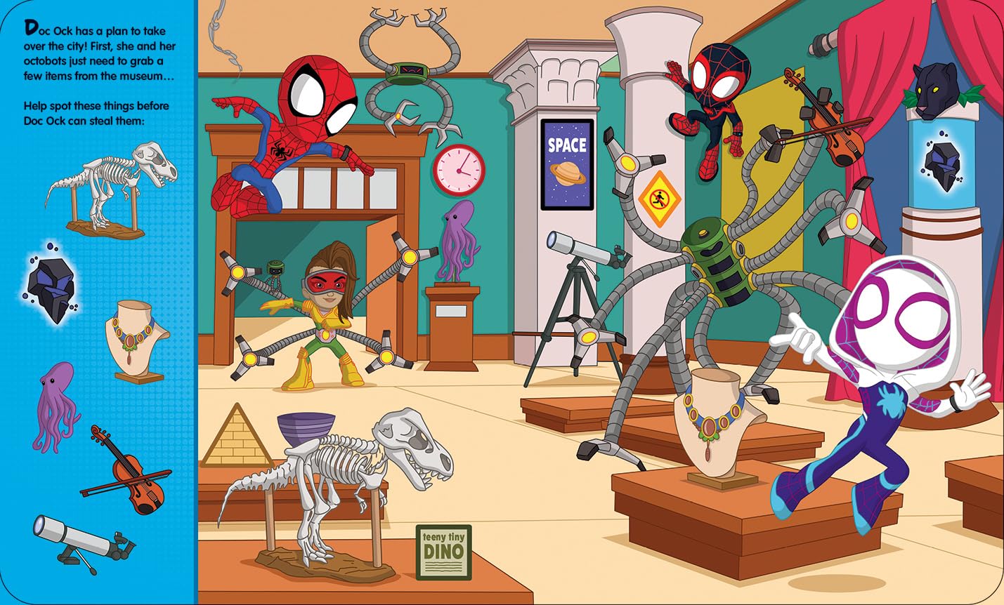 Disney Junior Marvel Spidey and His Amazing Friends - Little First Look and Find Activity Book & Interactive Puzzle Toy Set - Spider-Man