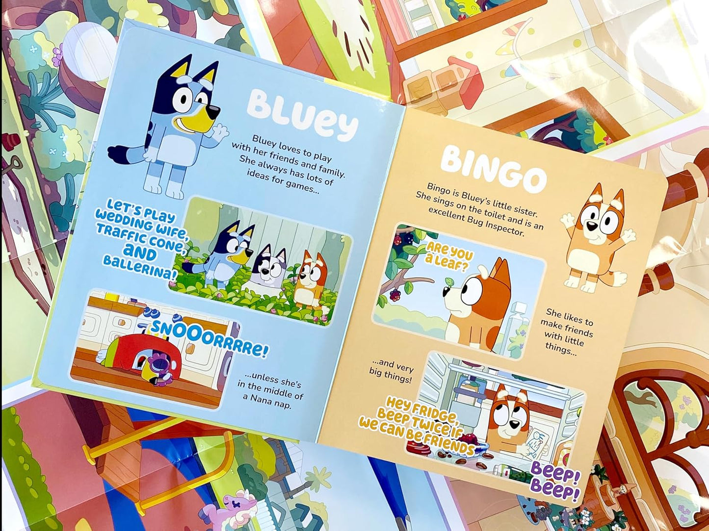 Bluey My Busy Books - Storybook, 10 figurines, Playmat