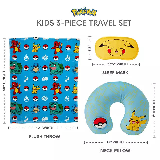 Kids Pokémon 3 Piece Character Travel Set