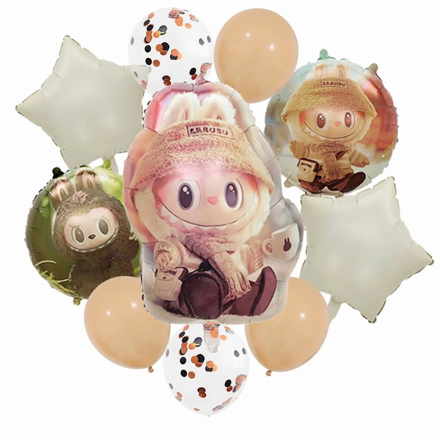 Milky White Labubu 5 Piece Balloon Set