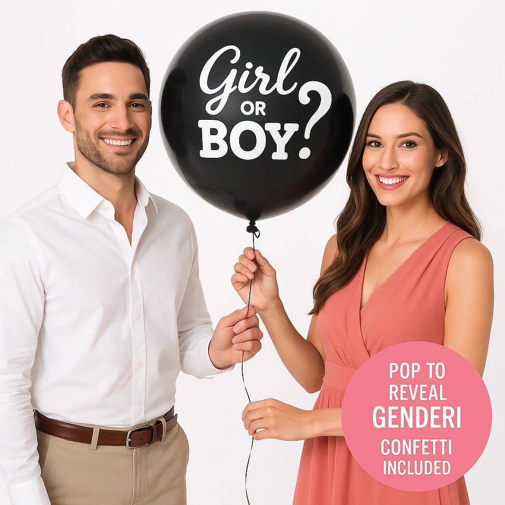 Girl or Boy? Gender Reveal Confetti Latex Balloon 24 Inch