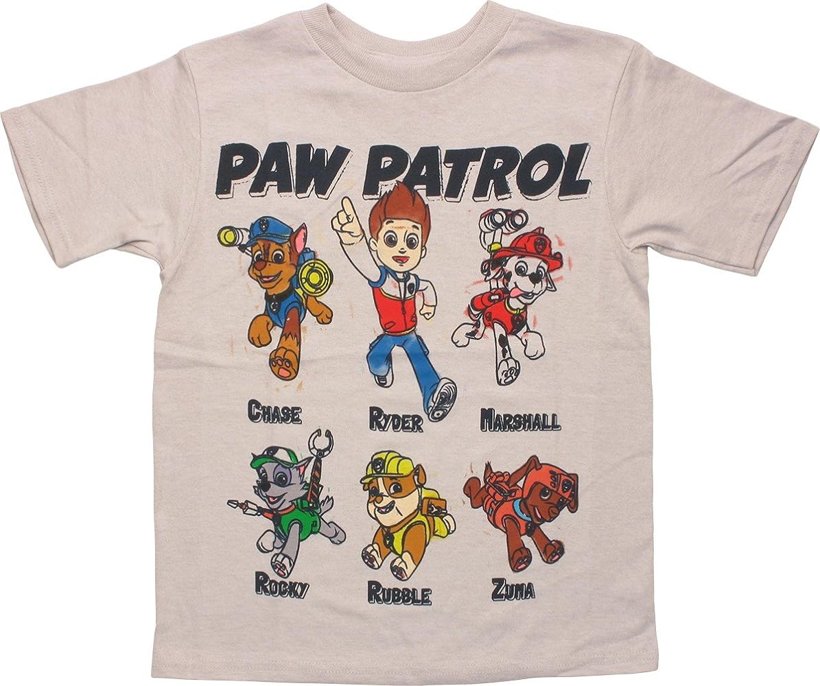 Nickelodeon Paw Patrol Print Short Sleeve  T-Shirt Little Boys Size 7 Color Oatmeal Heather