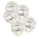 12 inch Foil Confetti Balloons (5 Balloons)