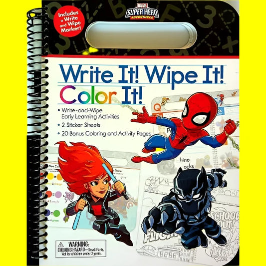 Marvel Super Heroes Write It Wipe It Color It Activity Book