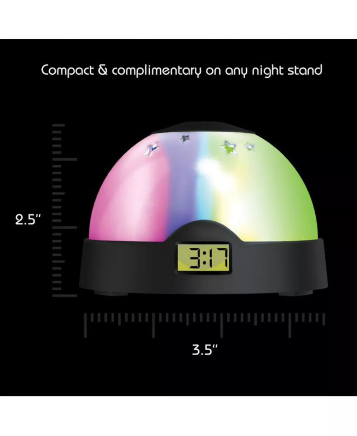 Aura LED Compact Projection Nightlight Clock