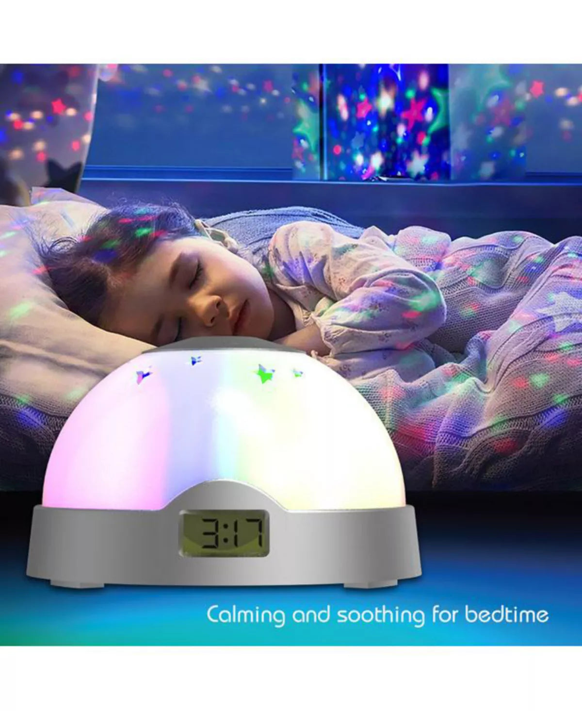 Aura LED Compact Projection Nightlight Clock