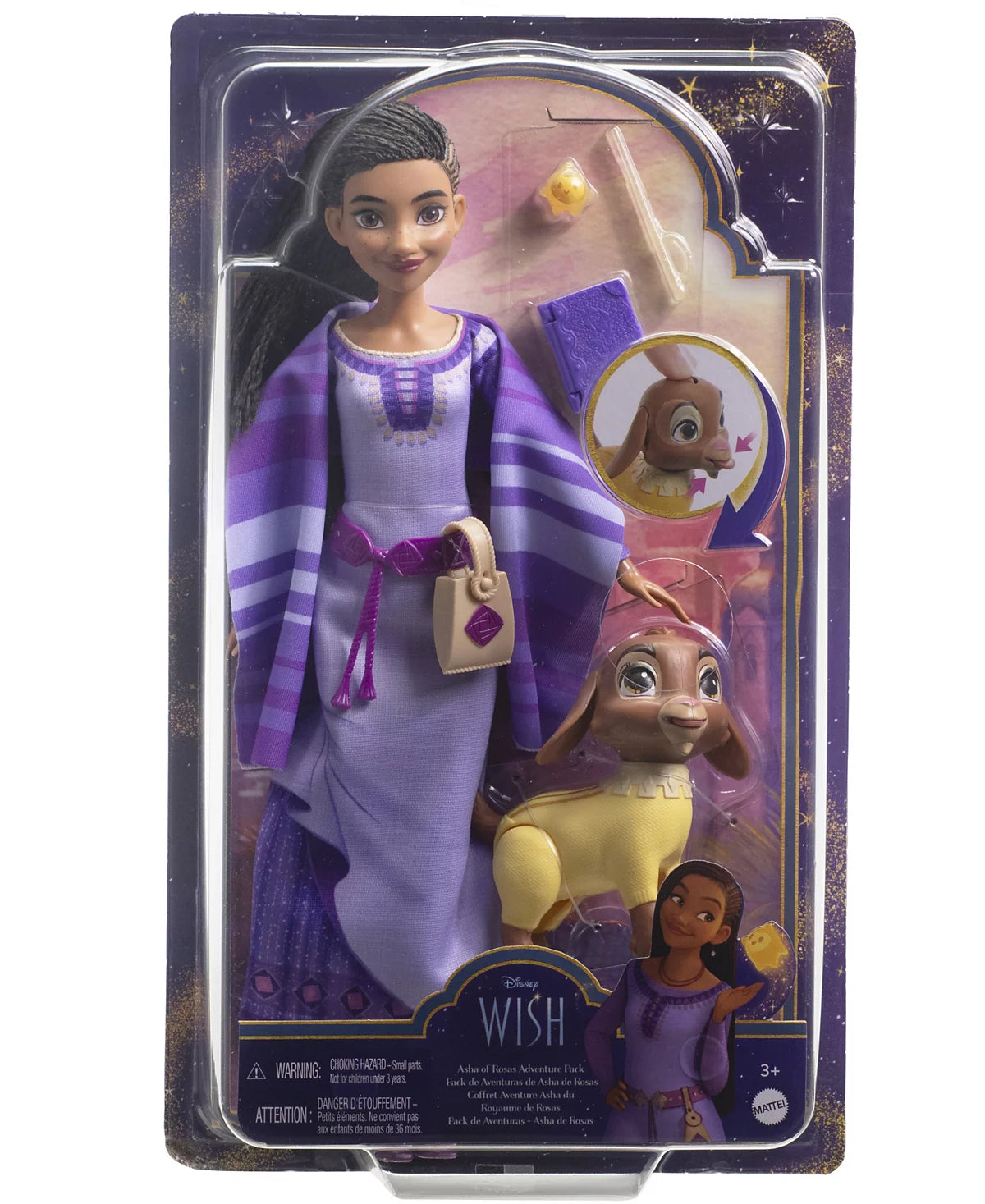 Wish Disney Asha of Rosas Adventure Pack Fashion Doll, with Animal Friends and Accessories