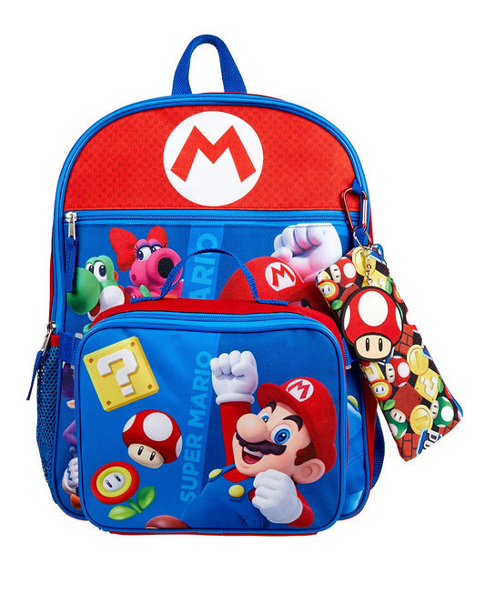 Super Mario Boy’s 5 Piece Backpack Set