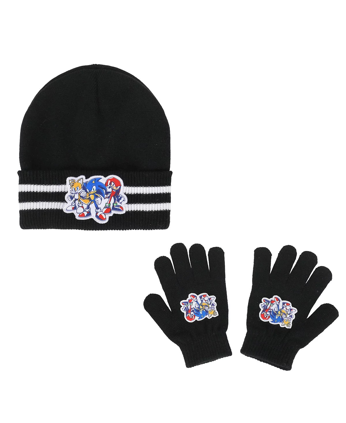 Big Boys Sonic Rib Knit Hat and Glove 2 Piece Set