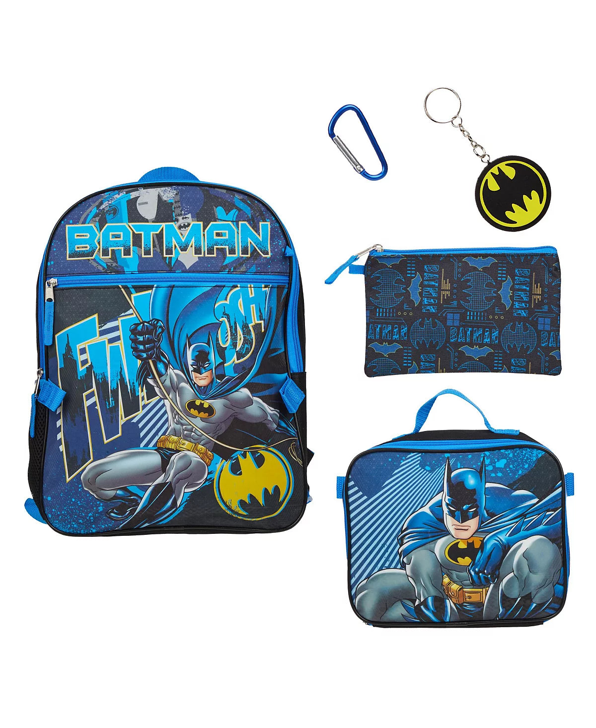 Batman Boys 5 Piece Backpack Set