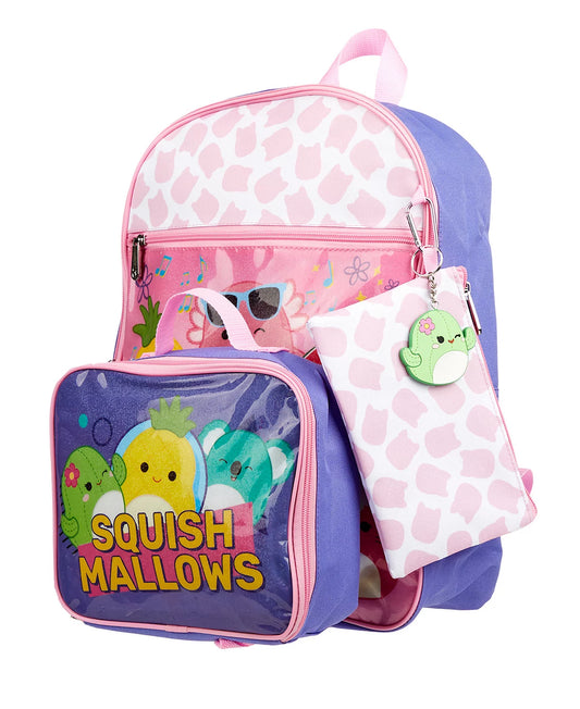 SquishMallows Girls 5 Piece Backpack Set