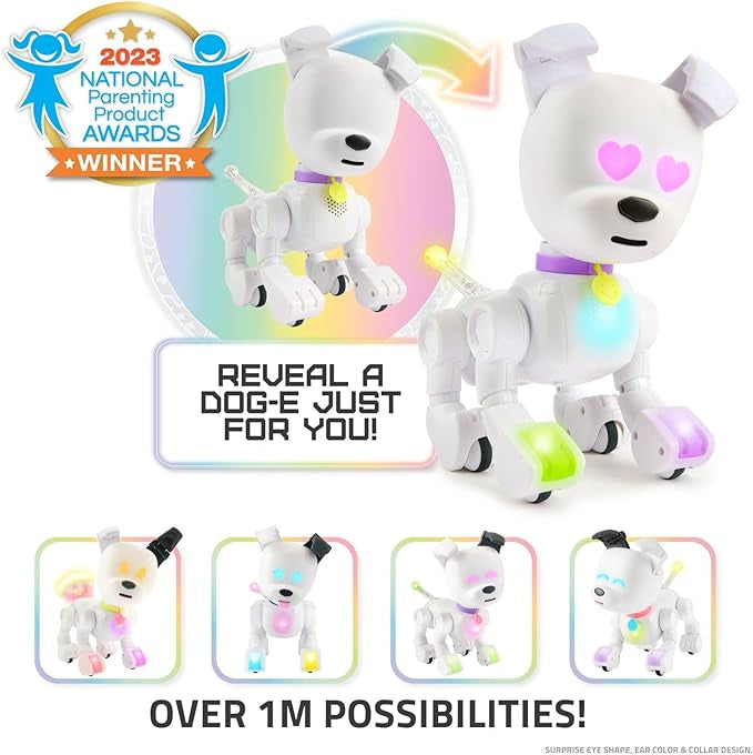 Dog-E Interactive Robot Dog with Colorful LED Lights, 200+ Sounds & Reactions, App Connected