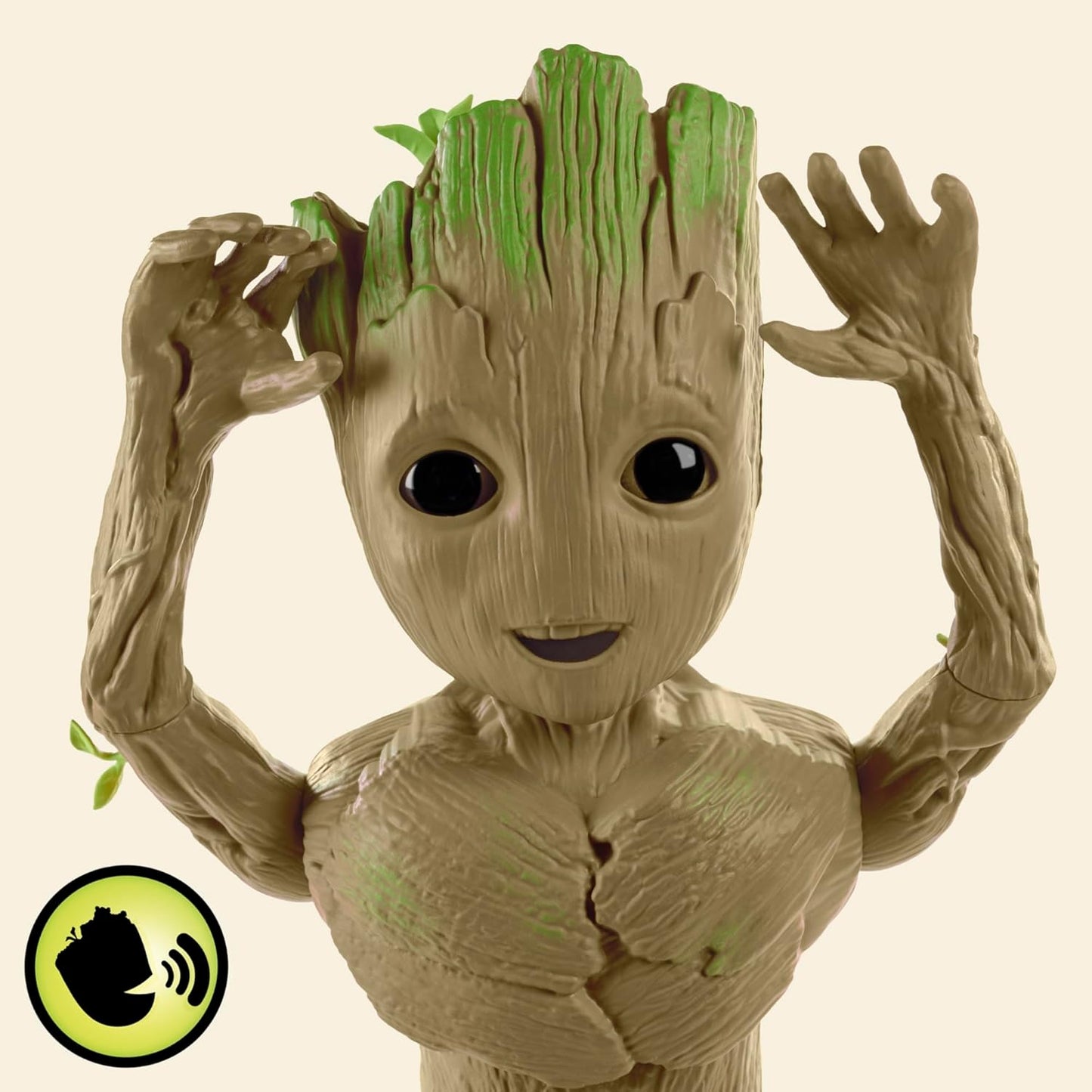 Marvel Studios I Am Groot Groove 'N Grow Groot, 13.5-Inch Interactive Action Figure, Responds to Music and Sounds