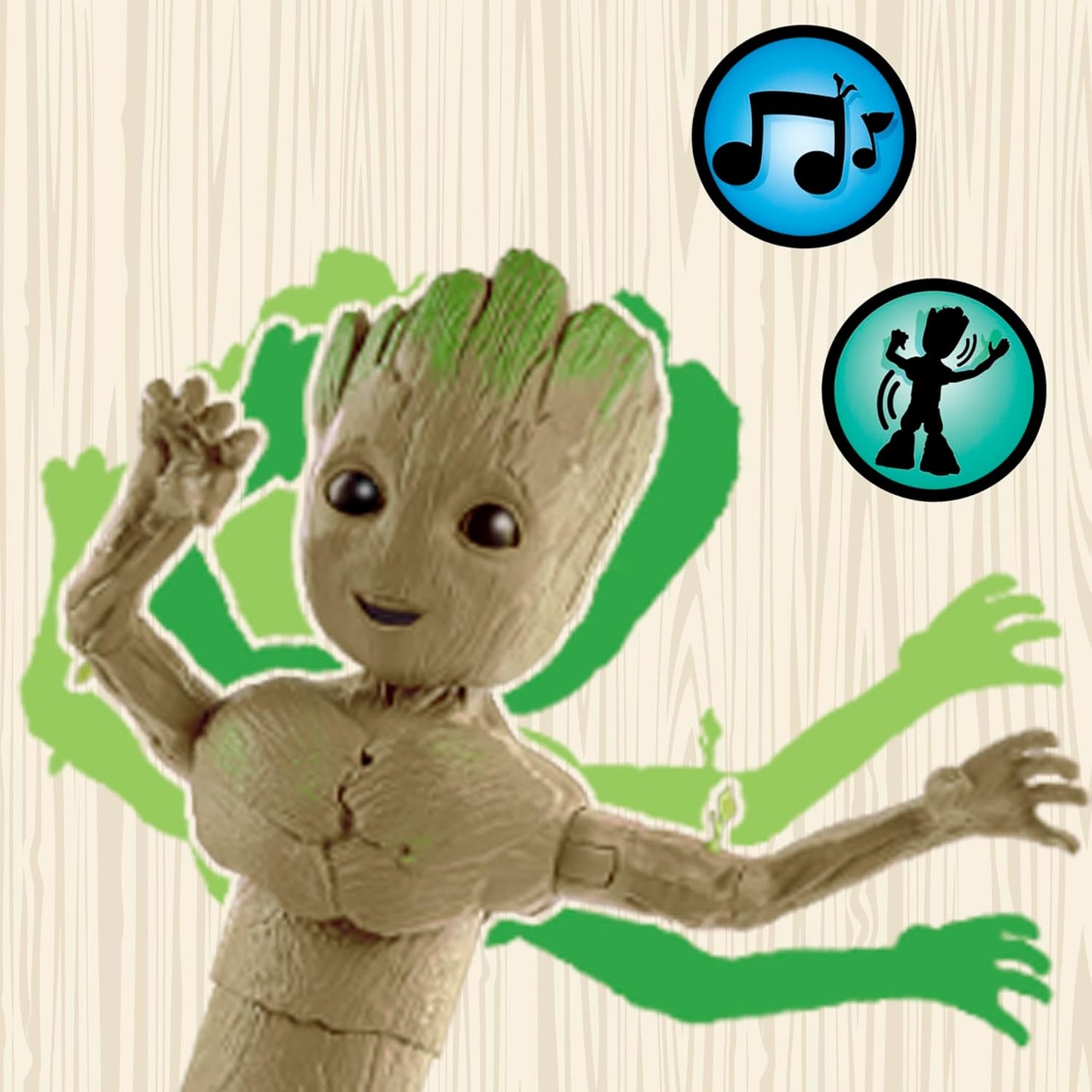 Marvel Studios I Am Groot Groove 'N Grow Groot, 13.5-Inch Interactive Action Figure, Responds to Music and Sounds