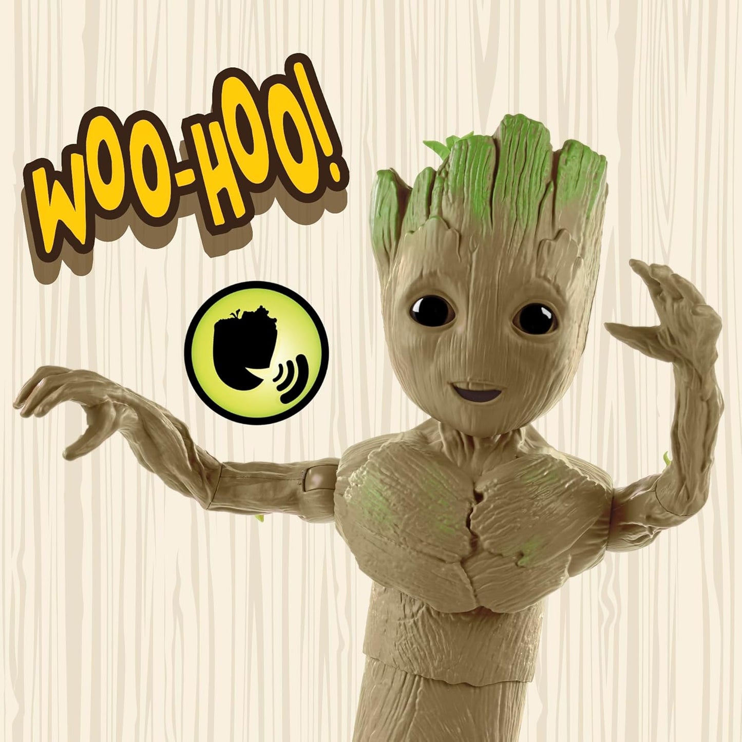 Marvel Studios I Am Groot Groove 'N Grow Groot, 13.5-Inch Interactive Action Figure, Responds to Music and Sounds