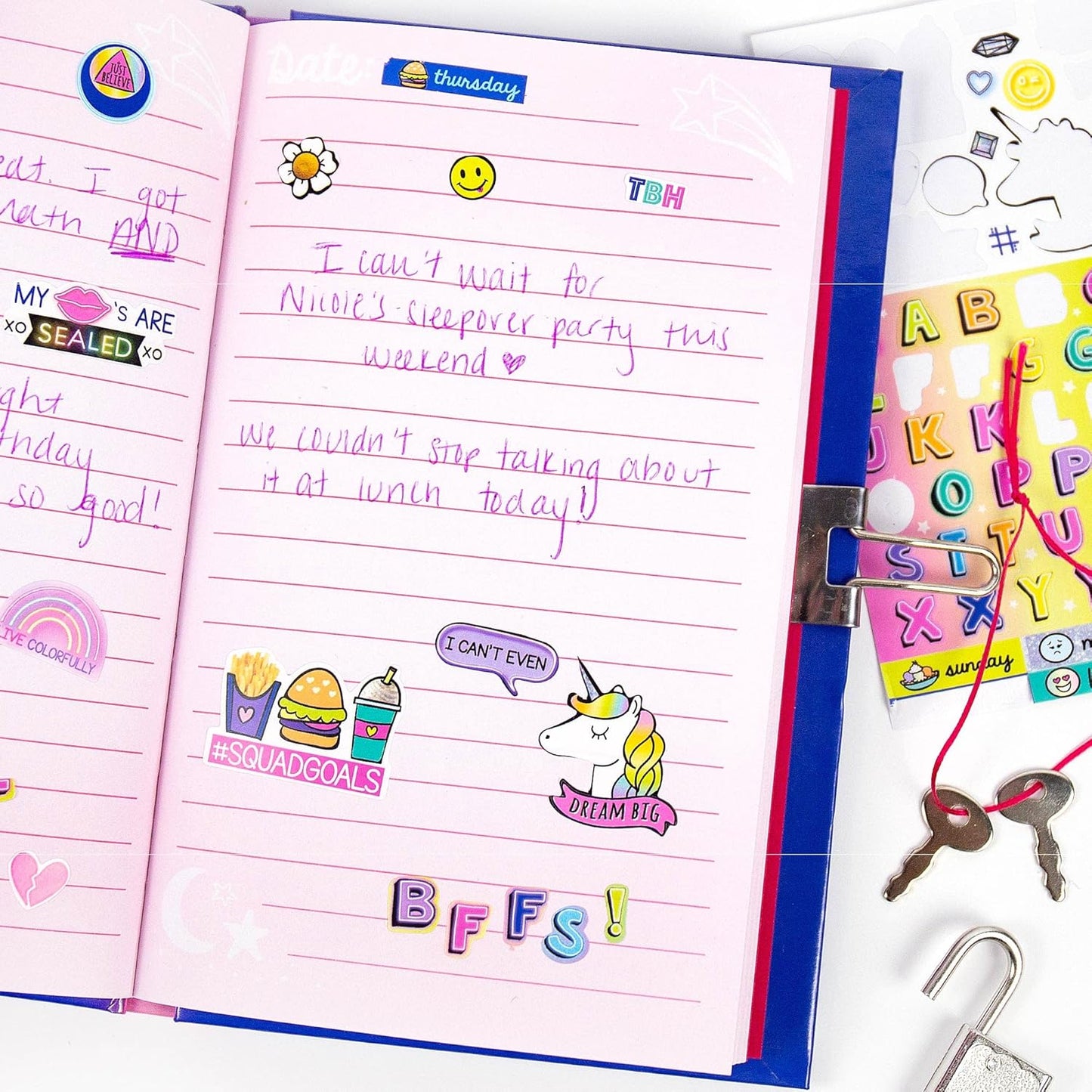 Just My Style Light Up Diary, Personalized Journal With Lock and Key