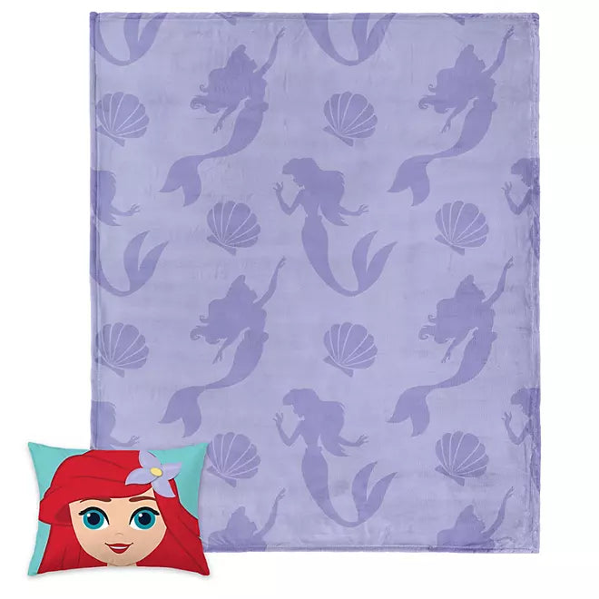 Ariel 2 pc Kids Pillow Pocket and Throw Set