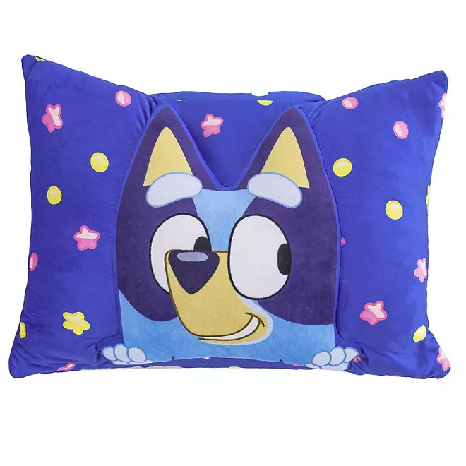 Bluey Licensed Character 2 pc Kids Pillow Pocket and Throw Set