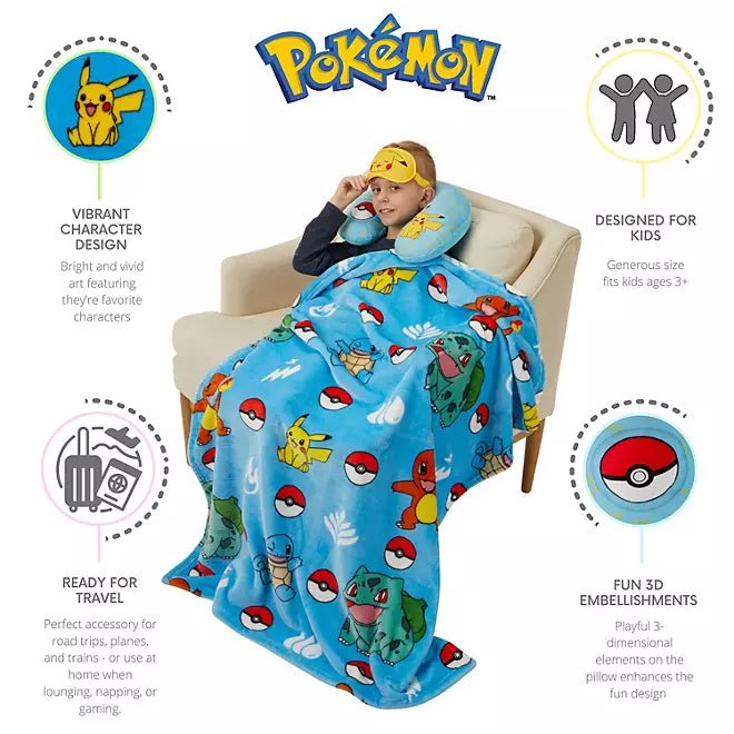 Kids Pokémon 3 Piece Character Travel Set