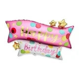Happy Birthday Pink Confetti Balloon 23 Inch