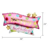 Happy Birthday Pink Confetti Balloon 23 Inch