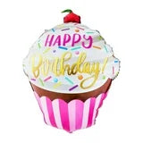 35 Inch Happy Birthday Cupcake Foil Balloon