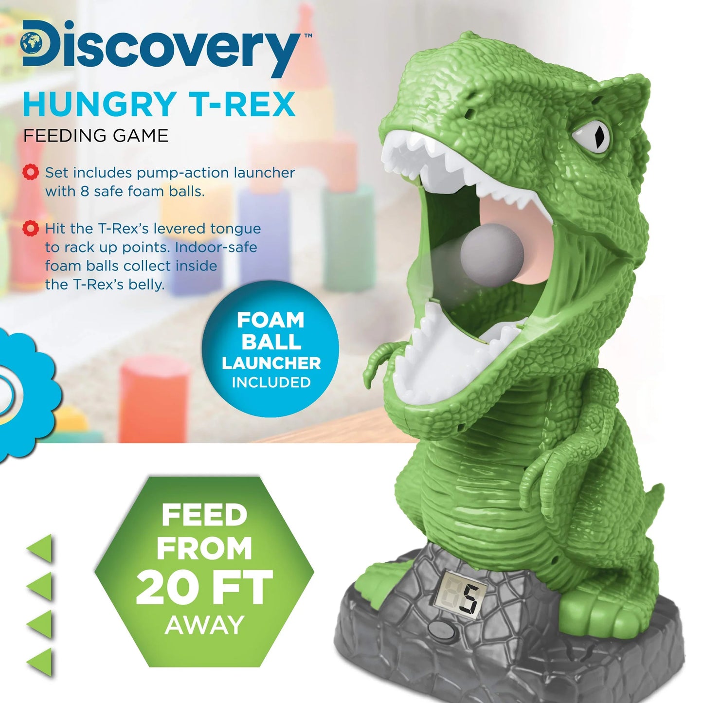 Discovery Kids Hungry T-Rex Feeding Game, Shooting Competition