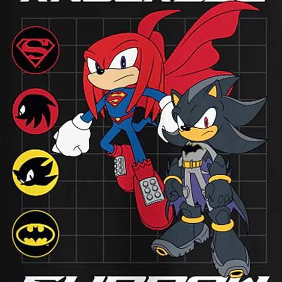 Knuckles Shadow Crew Neck Short Sleeve Regular Fit Sonic the Hedgehog Graphic T-Shirt
