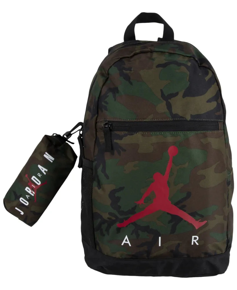 Jordan Big Boys Air School Backpack and Pencil Case, 2 Piece Set Size Large Color Camouflage
